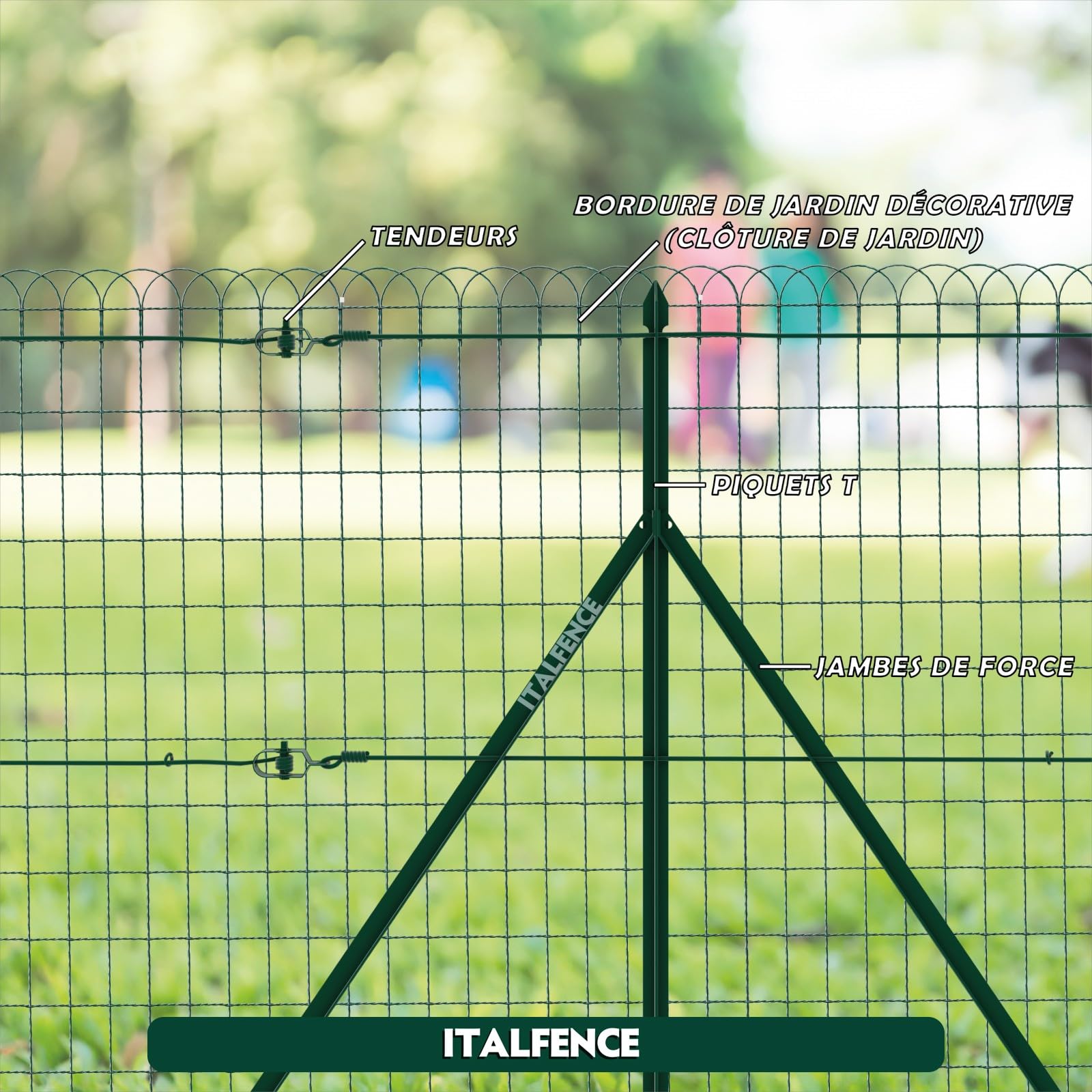 Bordure de jardin décorative, galvanisé et plastifiée, Clôture de jardin (Toutes les hauteurs) [H 65cm, 10m]