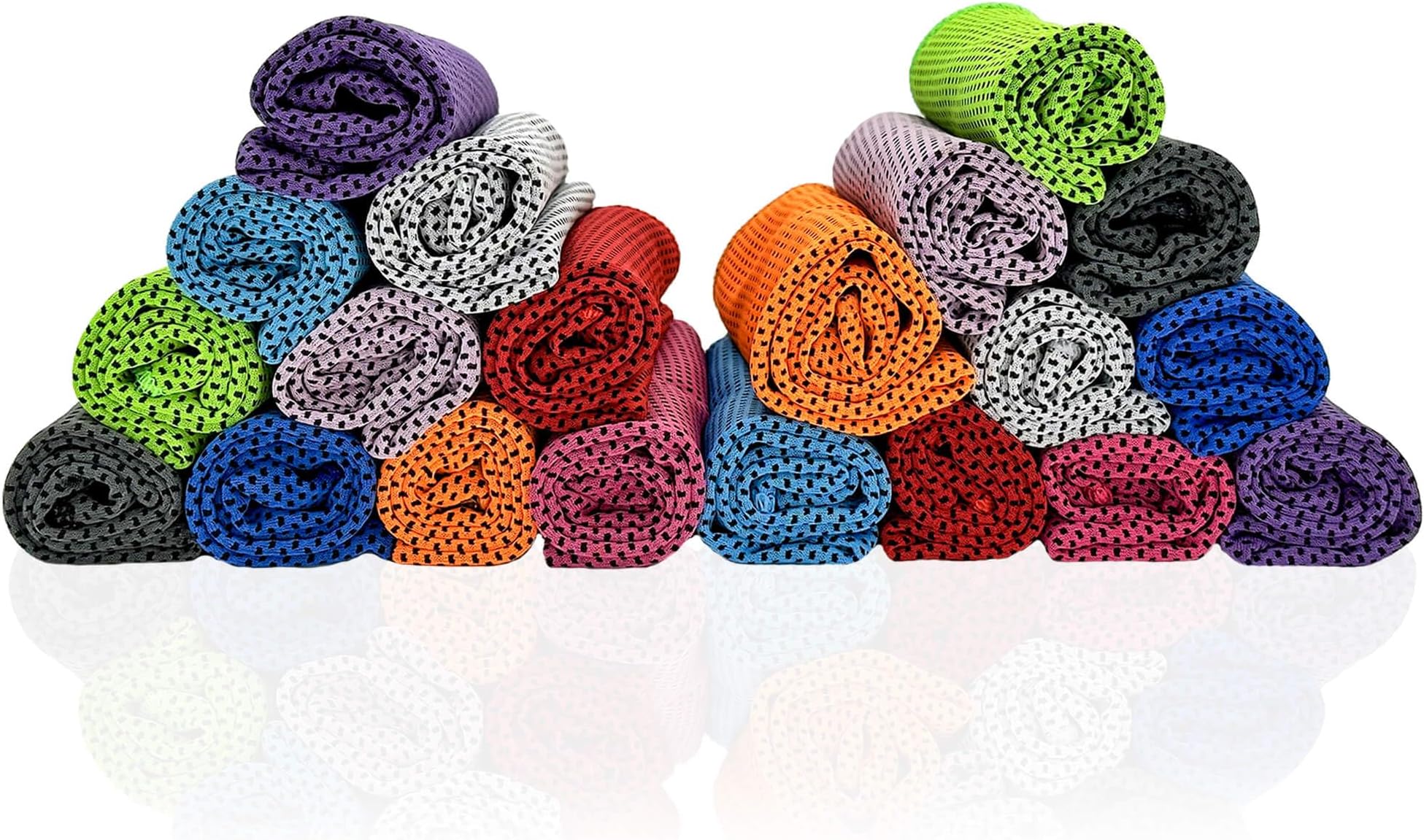 WERBME 20 Packs Cooling Towels, Microfiber Ice Towel Bulk, Cooling Towels for Neck and Face, Soft Breathable Sweat Towel for Sports, Yoga, Golf, Gym, Travel, Camping, Workout & More Activities