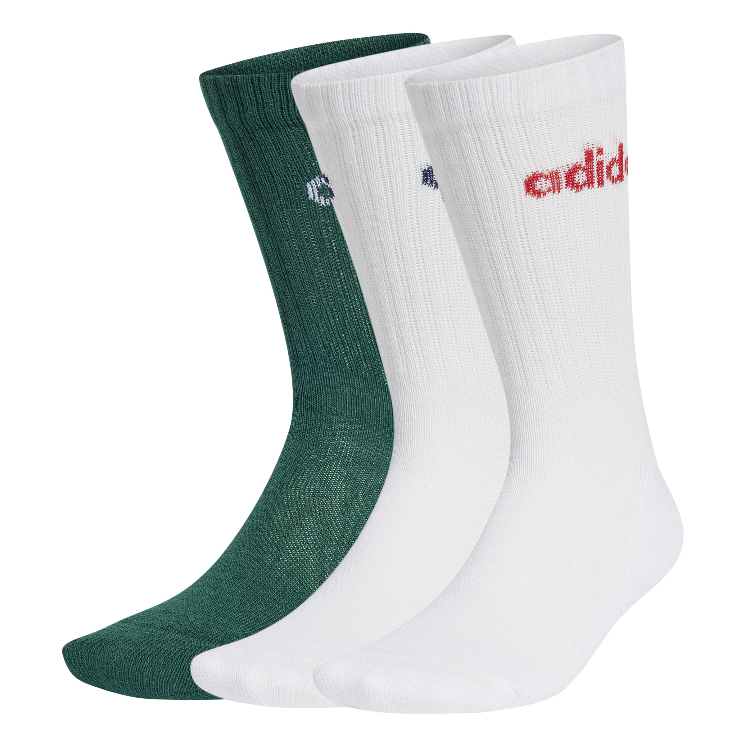 adidas Unisex Kid LINEAR CREW SOCKS CUSHIONED SOCKS 3 PAIR PACK 6-7 Years