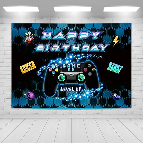 Miniatura 1 de Imirell Telón de fondo con temática de videojuegos de 7 pulgadas de ancho x 5 pulgadas de alto, controlador de videojuegos de dibujos animados,