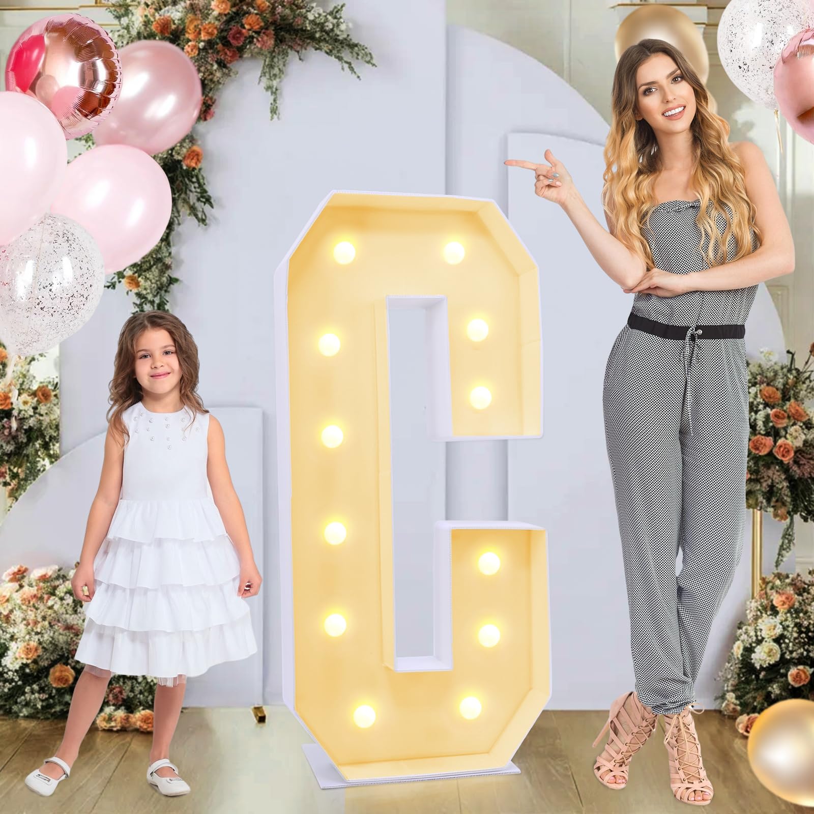 GGPL 4ft Marquee for Letters C, Large Light up Letters, Multifunctional Large Marquee for Letters 4 Feet Tall for Party Decorations, Letter Balloons,