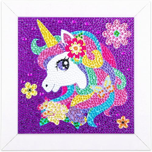 Labeol Kit de pintura de diamante 5D para niños con marco de madera, arte y manualidades para niños de 6 a 8 años, 10 a 12 años, kit de pintura por