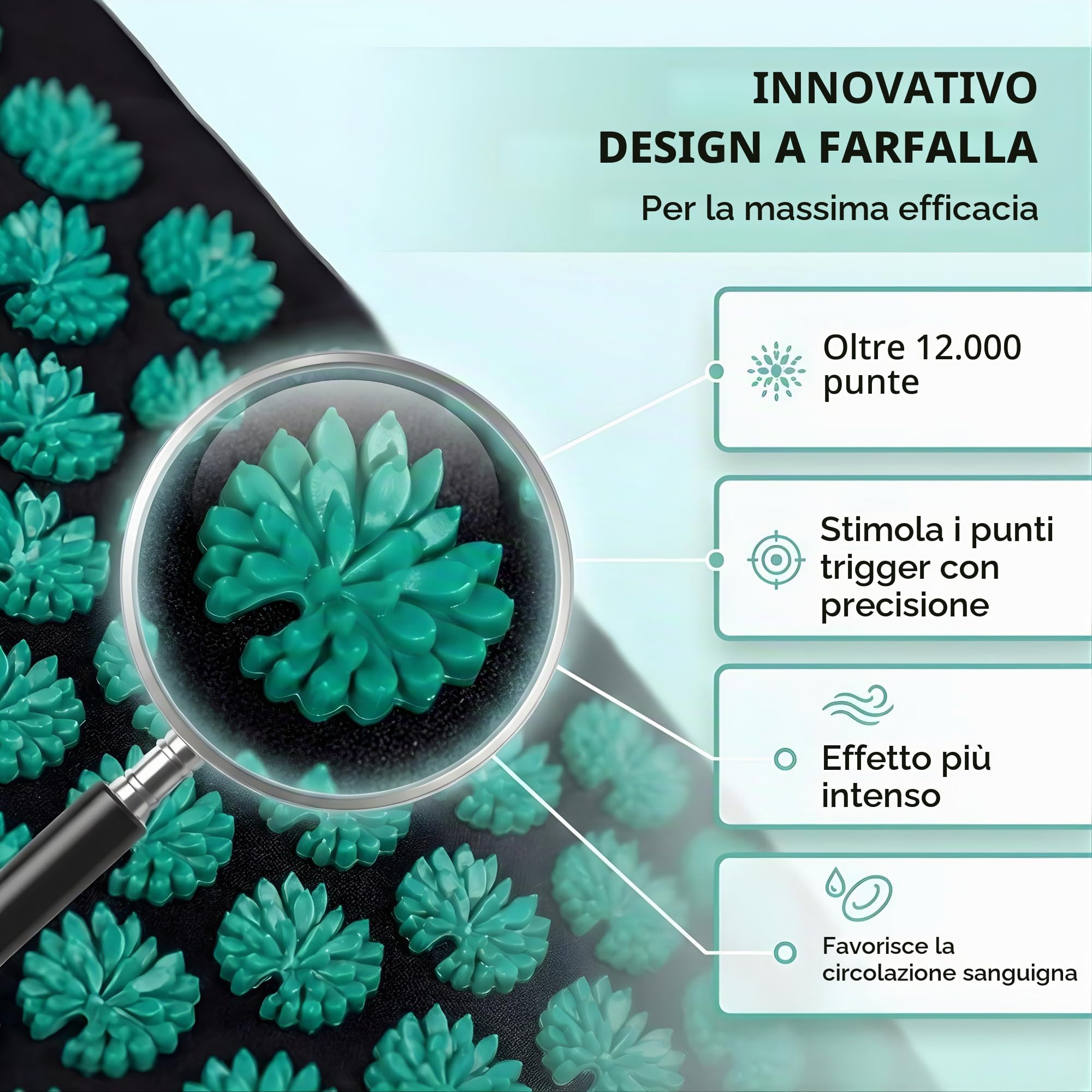 Set di tappetini per agopressione – Sandstone Edition | Allevia il mal di schiena, la tensione e lo stress | per collo e spalle | Massaggio, relax e sonno migliore – Scopri ora! (Nero)