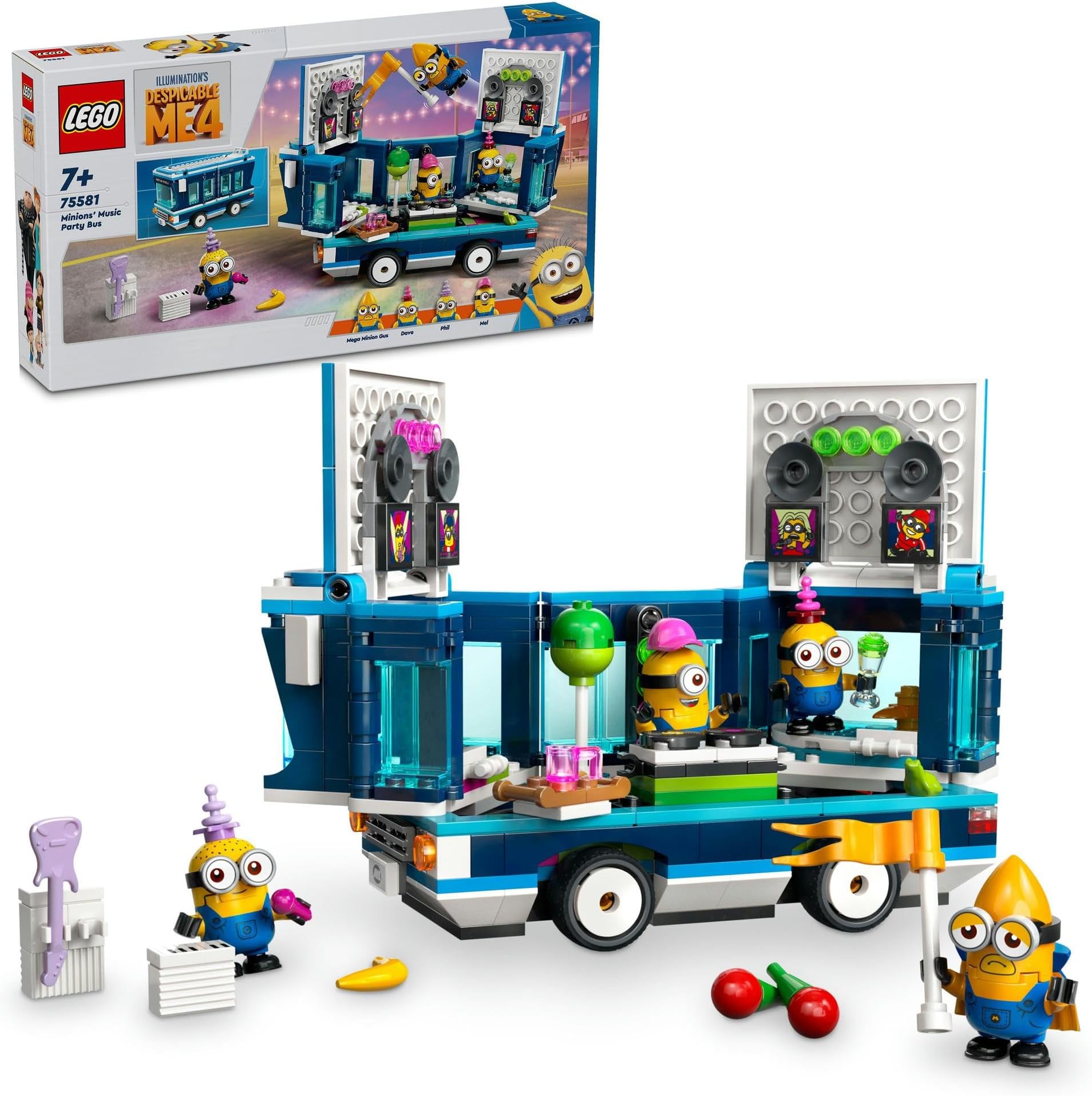 レゴ(LEGO) ミニオン ミニオンのミュージック・パーティー・バス おもちゃ 玩具 誕生日 プレゼント ブロック 女の子 男の子 子供 7歳 8歳 9歳 小学生 ごっこ遊び おままごと 75581