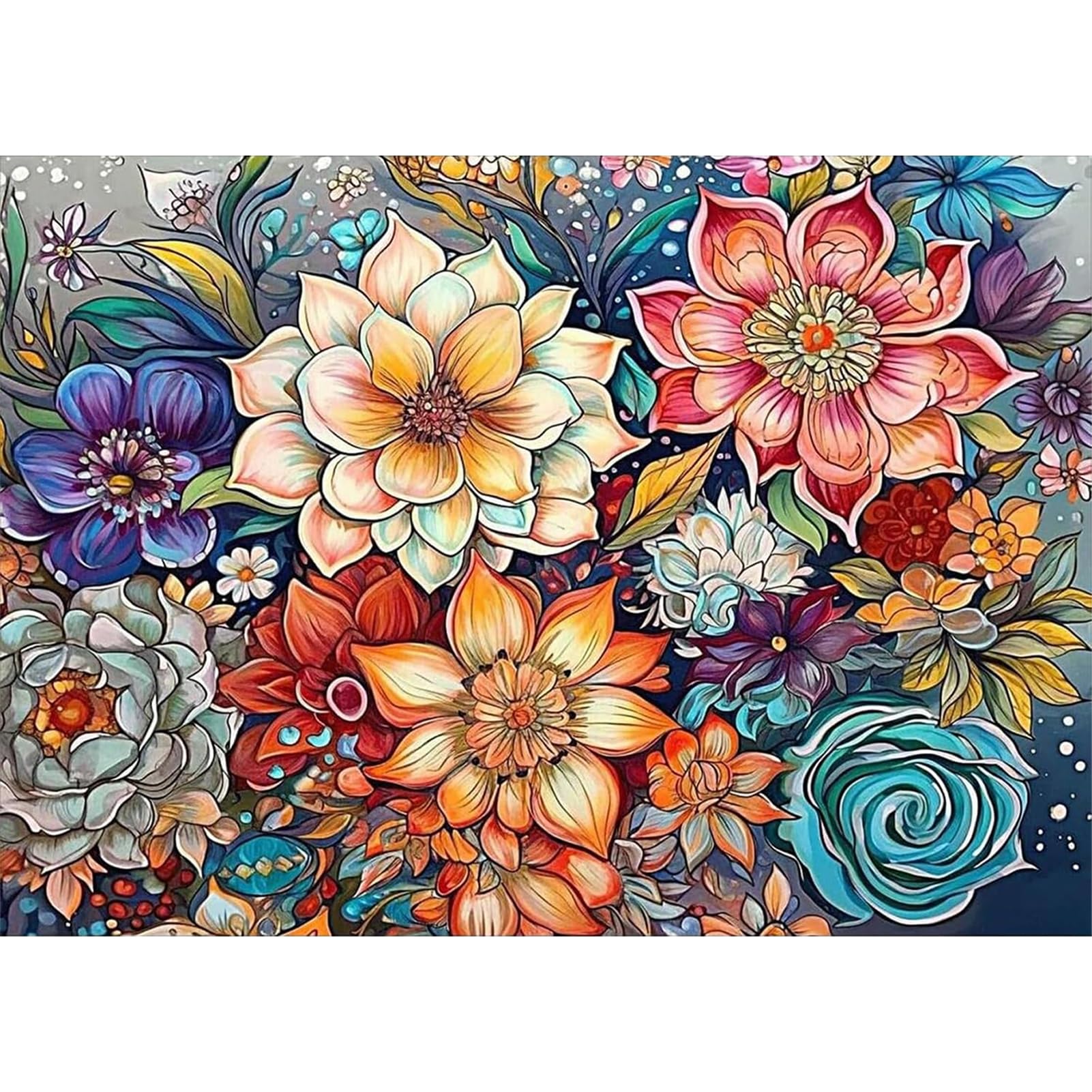 Jatok Black Diamond Art Kits Adults, Flower Diamond Painting Kits For Adults Beginners, Diy Full Drill Gem Art Kits Crafts Home Wall Decor Gifts, 12X16in/30X40cm