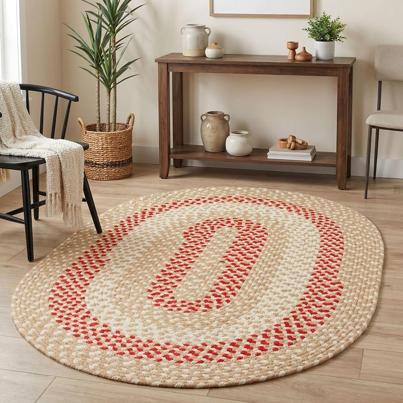 Oval Braided Farmhouse Rug, 5x7 — $119