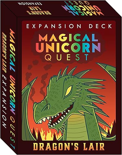 Flame Point Games Magical Unicorn Quest Dragon's Lair - Baraja de expansión diseñada para ser añadida a tu juego de cartas mágico Unicorn Quest