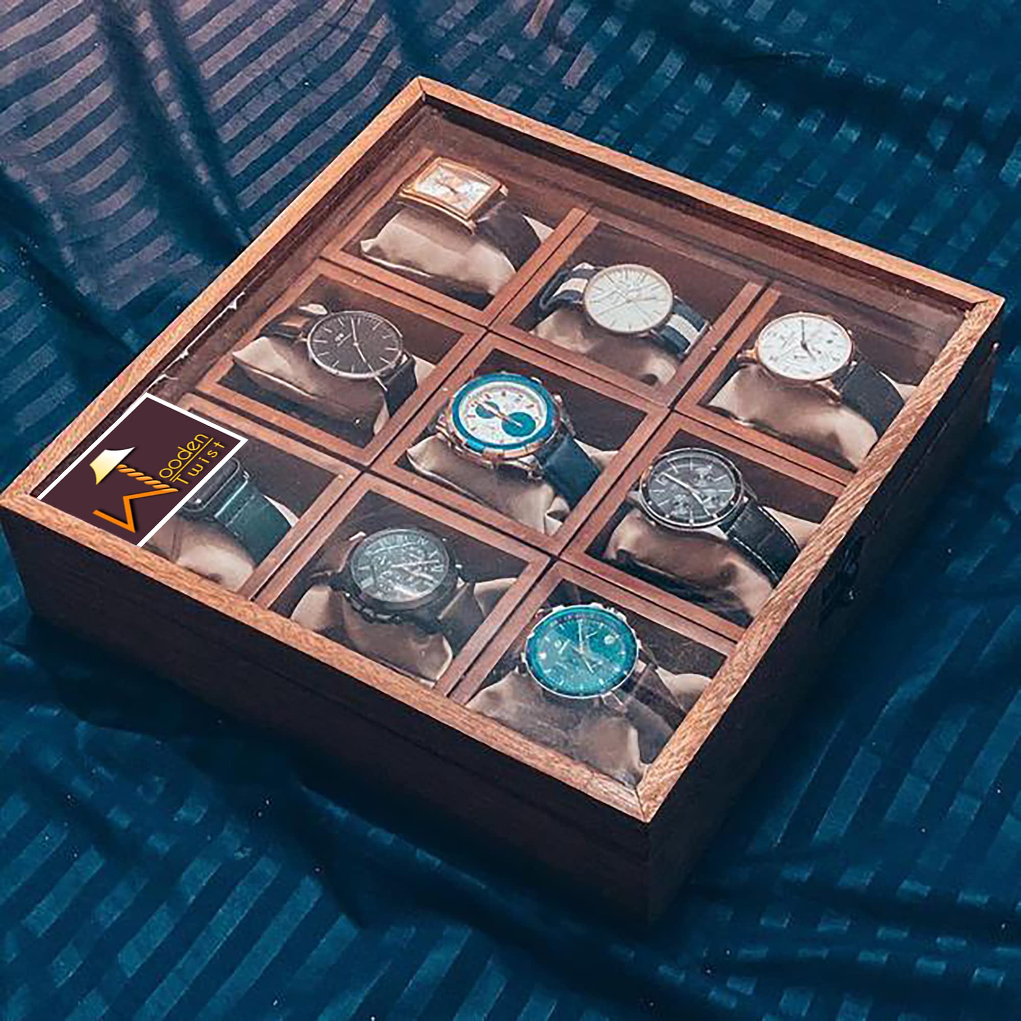 Wooden Twist Wooden Watch Box with 9 Compartments (B09MNGTHNR) Amazon Price History, Amazon Price Tracker