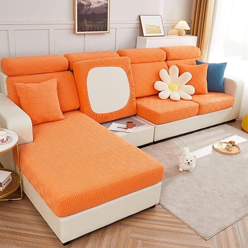 Fundas de cojín para asiento de sofá, fundas elásticas universales para sofá en forma de L, fundas suaves para sofá de sillón, fundas protectoras de