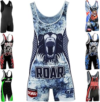 ROAR Athletic Mens Wrestling Singlet Suit Bodywear Uniform