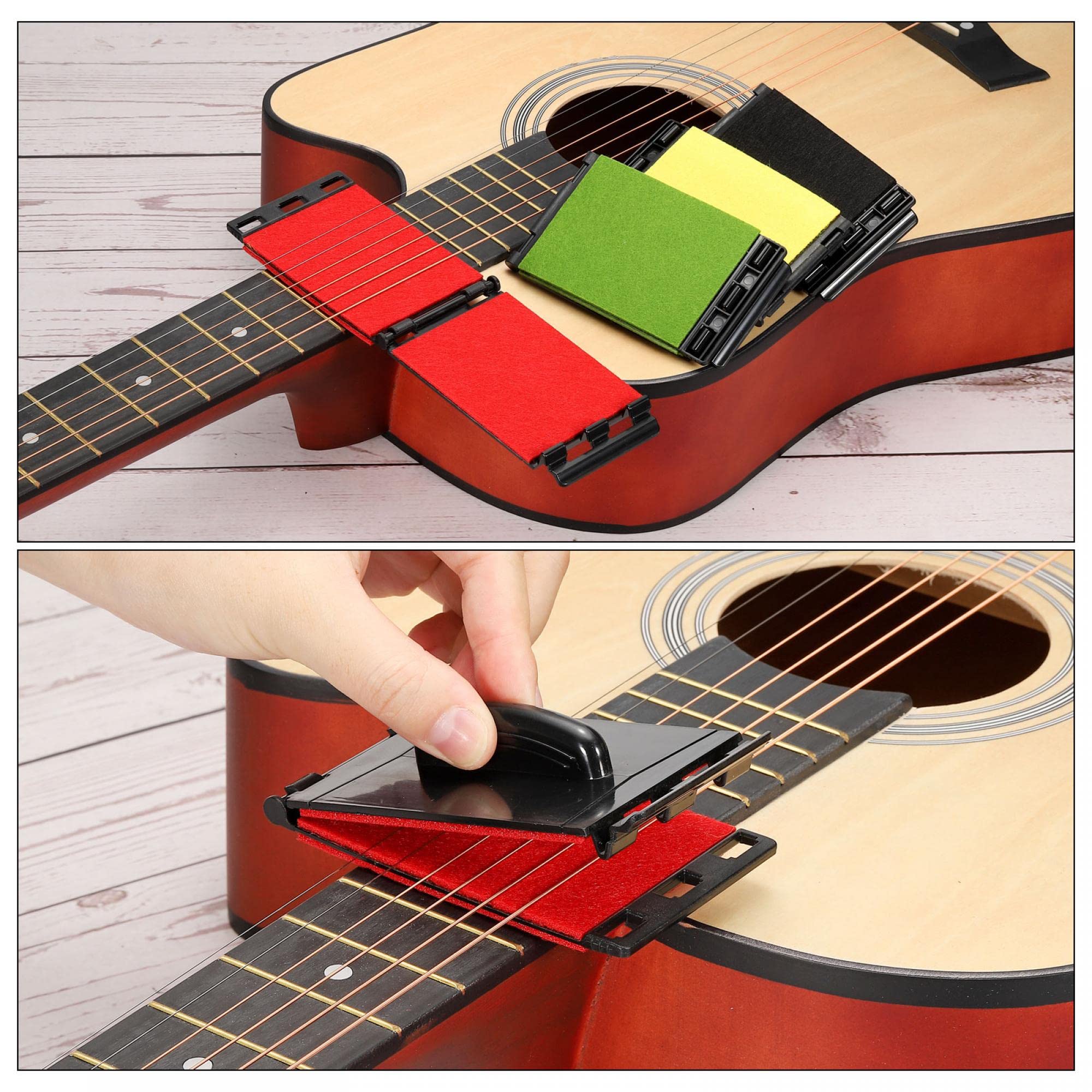 Limpiador De Cuerdas Para Guitarra - Doble Cabeza (azul Oscuro)