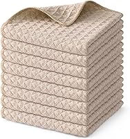 Vista 64 de Homaxy Toallas de cocina de microfibra con tejido de gofre, 16 x 28 pulgadas, ultra absorbentes y de color sólido, paquete de 4, gris