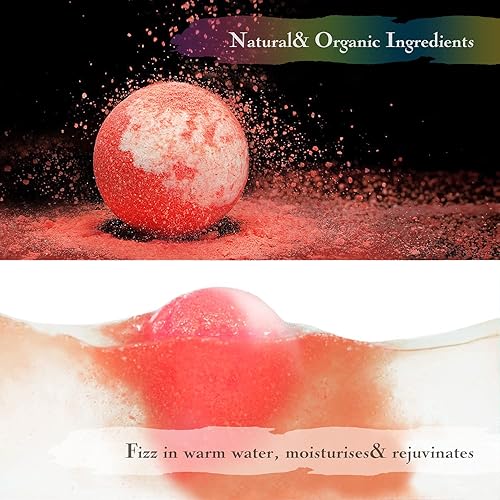 Miniatura 2 de SAZEN 24 bombas de baño, bomba de baño con aceites esenciales naturales, manteca de coco de karité, baño de spa de burbujas, cumpleaños, día de la