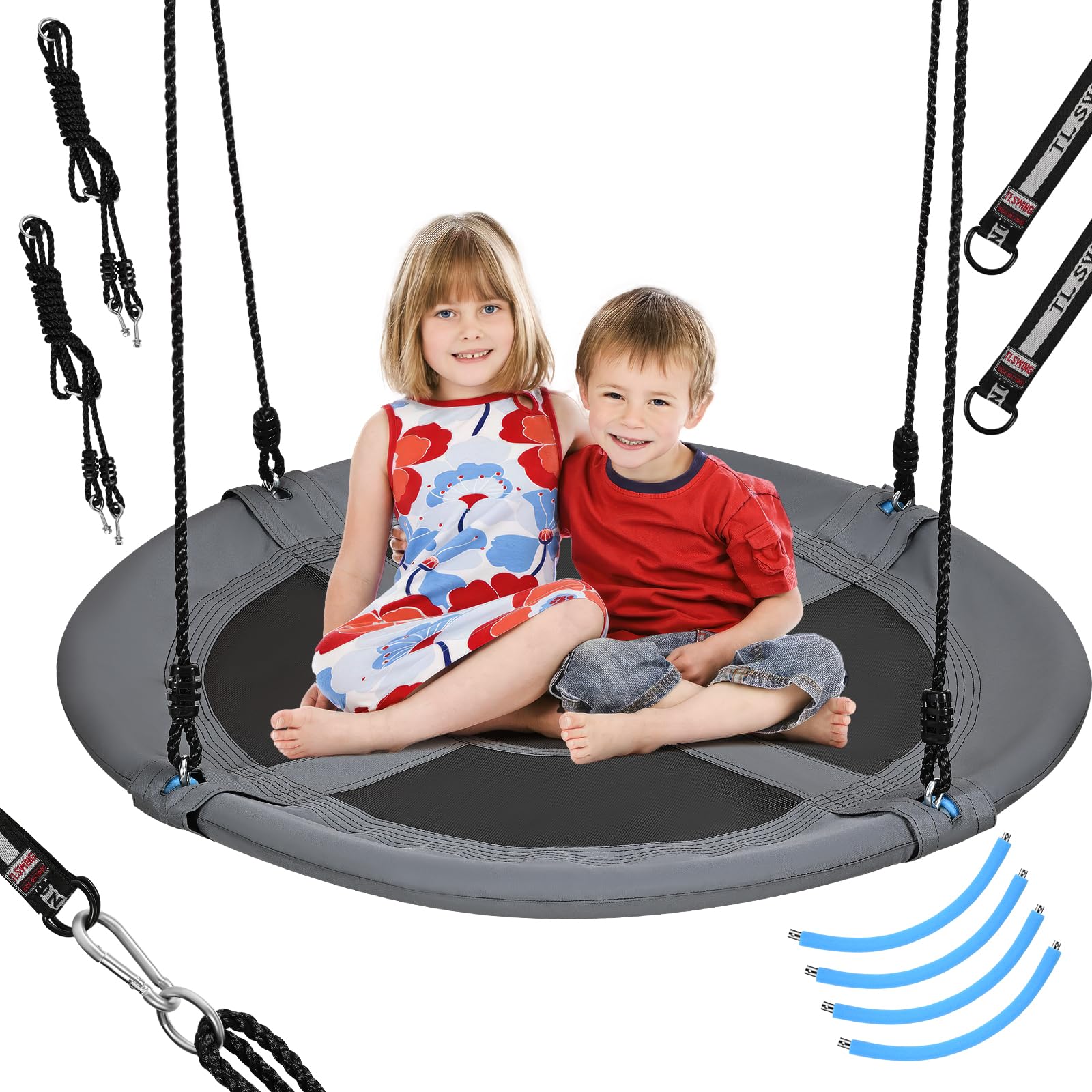 120cm Nestschaukel,300kg Tragkraft,Höhenverstellbare Tellerschaukel,Indoor & Outdoor Schaukel für Kinder & Erwachsene