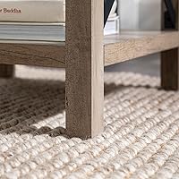 Vista 19 de Walker Edison Sedalia - Moderna mesa lateral de estilo casa de campo con laterales en X de metal, paquete de 1 unidad, roble rústico Gris (Grey Wash)