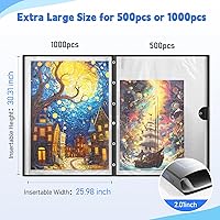 Vista 2 de ALL4JIG Extra Large Puzzle Binder – Space-Saving Storage Folder for 500–1000 Piece Puzzle Collection, Holds 20 Puzzles, HD Film Pockets, Birthday