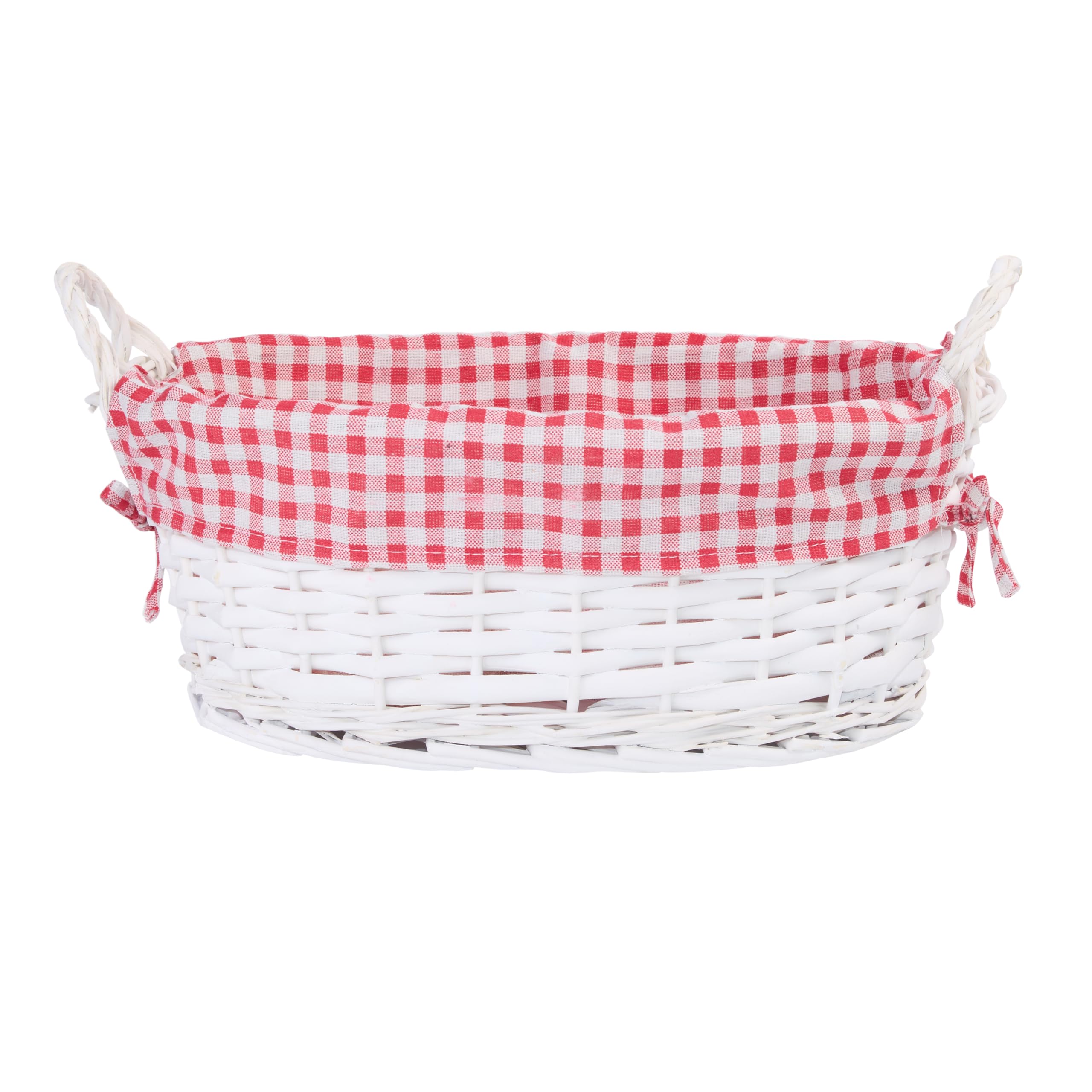 Wickerfield White Wicker Basket With Liner And Handles Home Storarge Gift Hamper (White)
