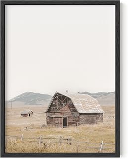 HAUS AND HUES Modern Farmhouse Wall Art - Old Barn Prints, Farm Scene Pictures for Wall, Country Home Pictures, Rustic Posters for Living Room, Farm Artwork Wall Decor (12x16 Unframed)