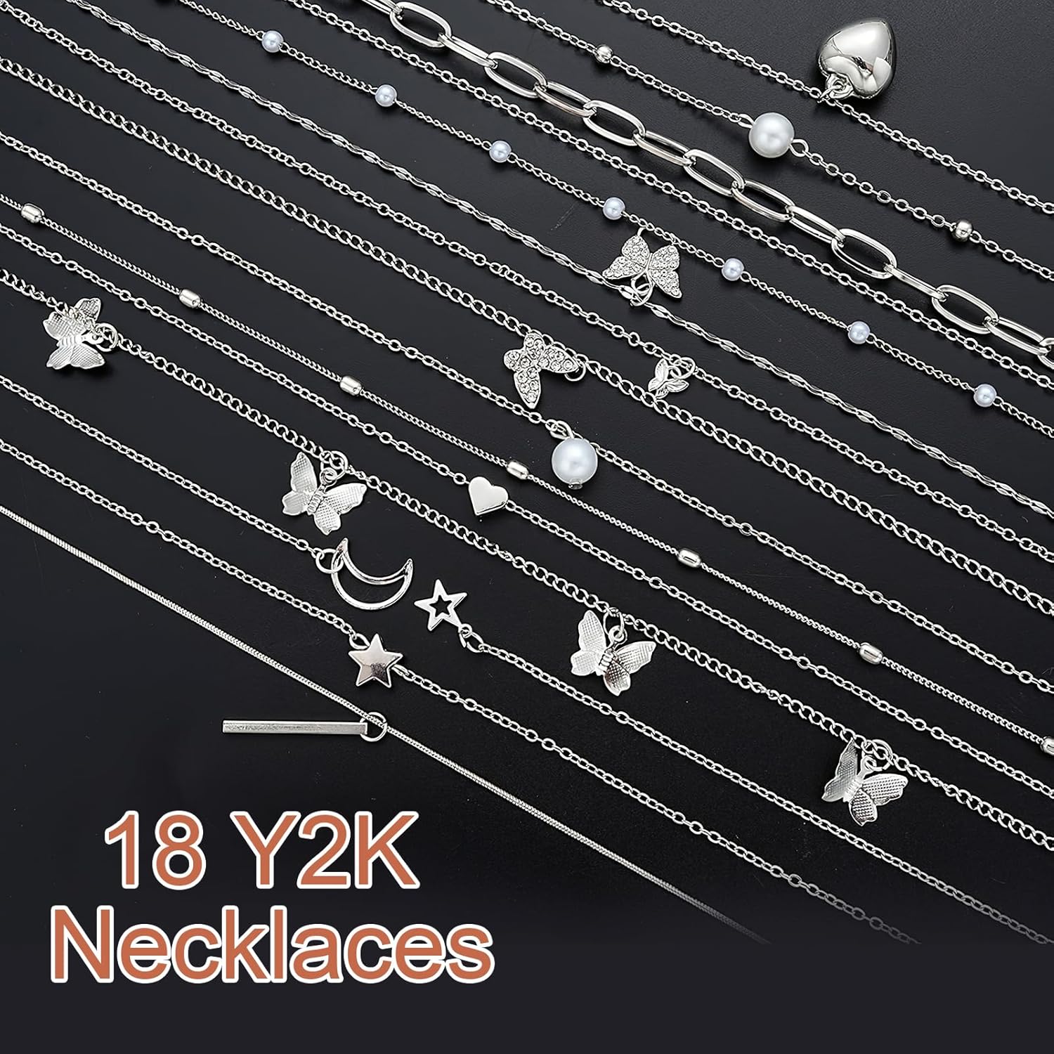 Y2K Necklace Set Alternative Jewelry Grunge Accessories Punk Goth Emo Necklaces Aesthetic for Women Men - Image 6