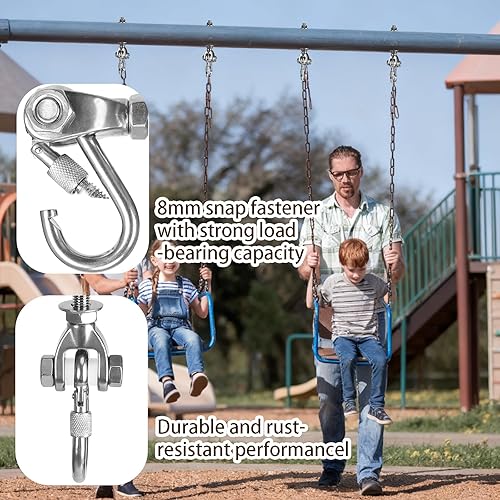 Miniatura 15 de 2 soportes permanentes antióxido resistentes, 1500 libras, accesorios de columpio de 180°, para hamaca de yoga, silla de arena, accesorios