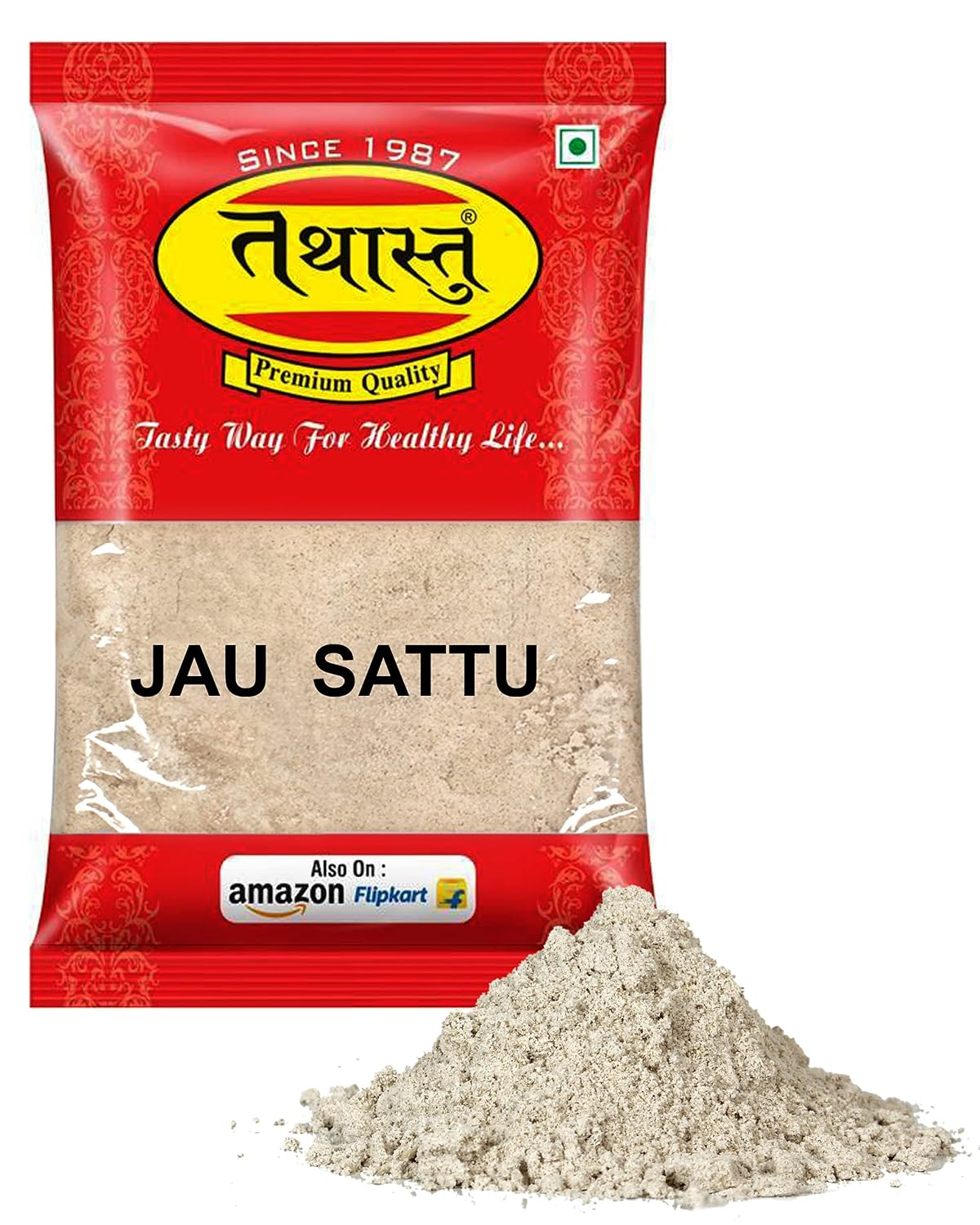 TATHASTU Healthy Barley Sattu Fiber Rich Barley Sattu Jau Sattu Jao Sattu Barley 500 Gm 