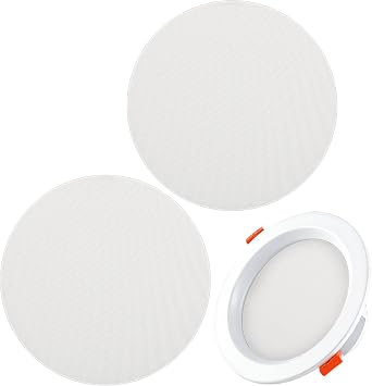 CLISPEED Light Diffuser Film 2 pack Ceiling Light Diffuser Cover Round 7.08in Anti-Glare Plastic Lamp Cover Soft Sheet for Nursery Bedroom Living Room 10 Stickers Included