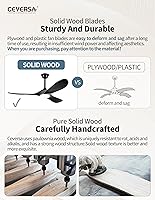 Vista 17 de 42 Inch Low Profile Ceiling Fans with Lights and Remote, Flush Mount Ceiling Fan with Lights, 3 Blades Solid Wood Dimmable Walnut Easy Installation