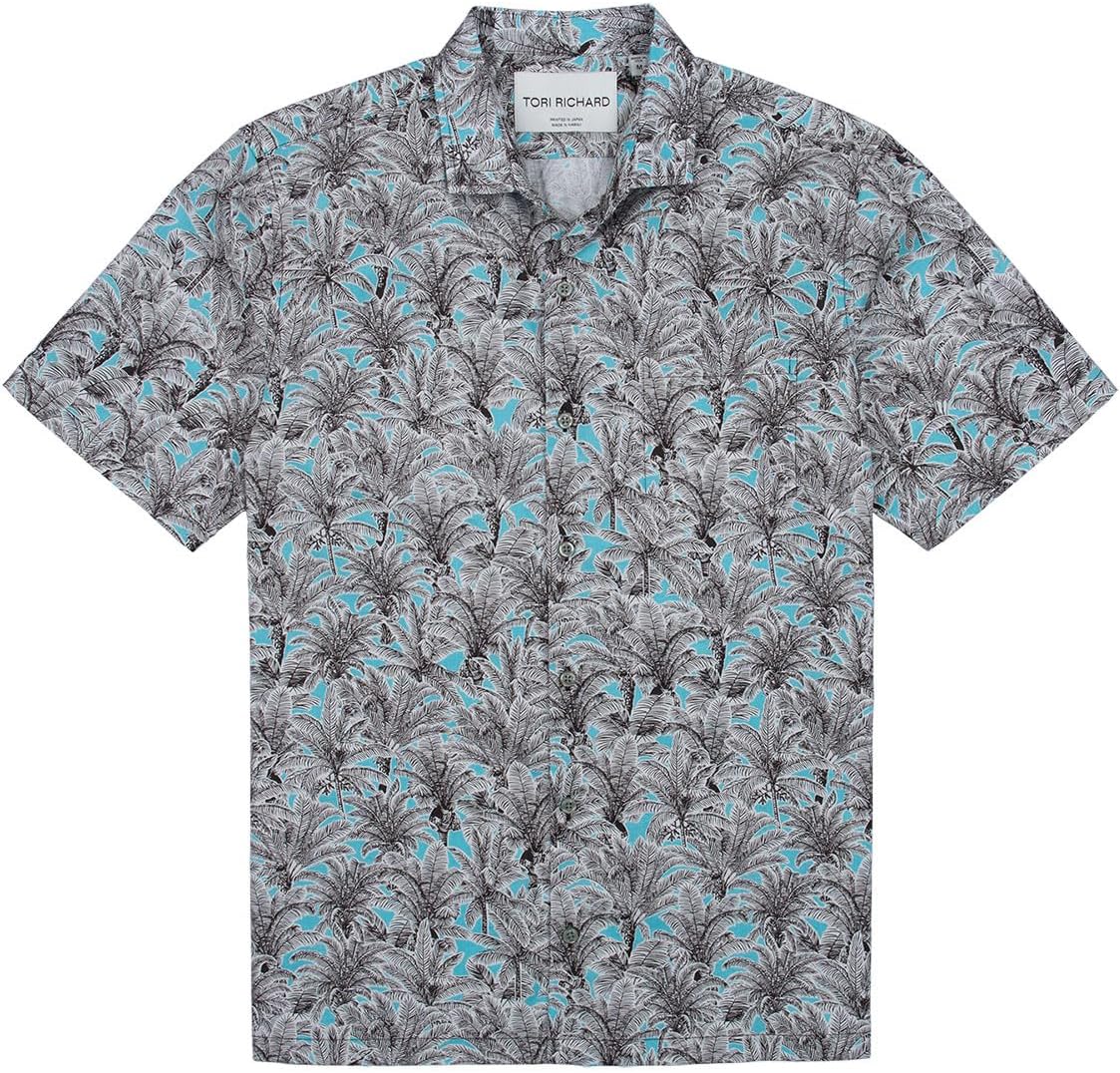 Tori Richard Men's Standing Tall Short Sleeve Cotton Lawn Button Up Shirt