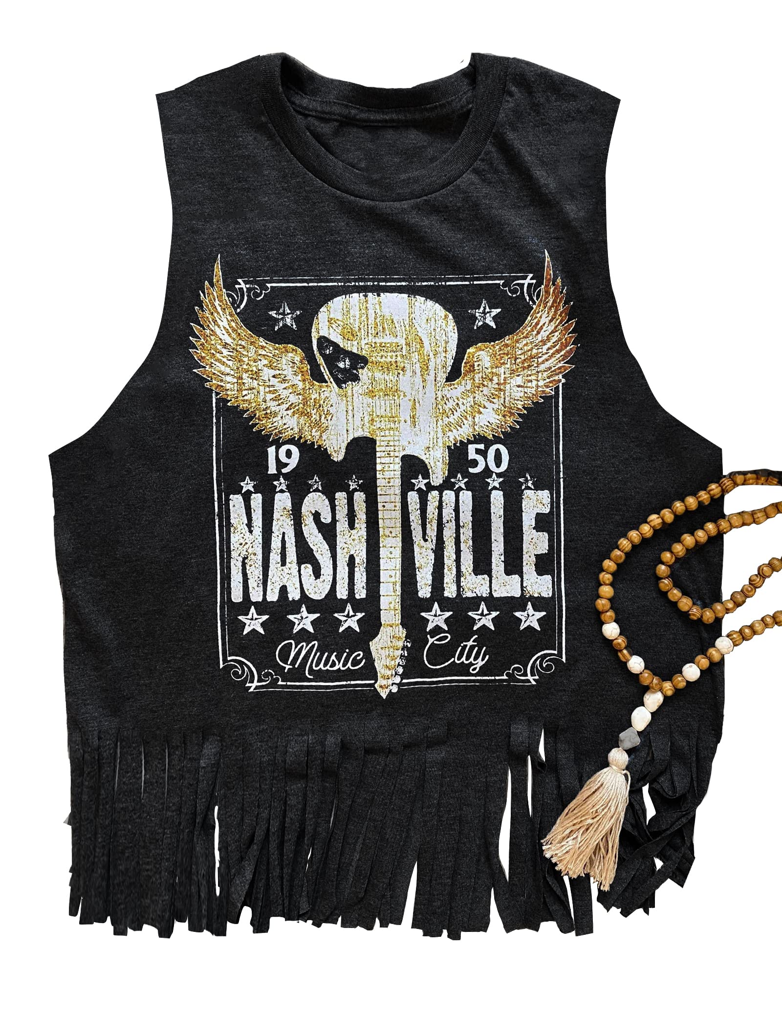 iliheyovNashville Tank Top for Women Country Music Festival Graphic Print Sleeveless Nash Music Tank Tops