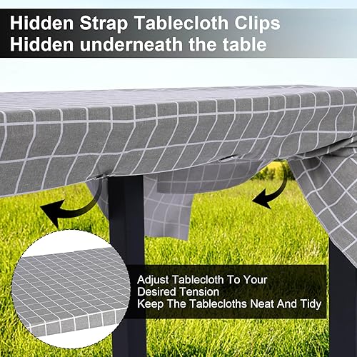 Miniatura 2 de Clips ocultos para mantel perfectos para mesas de picnic y mesas gruesas en interiores y exteriores, mantén tu mantel seguro con nuestros clips