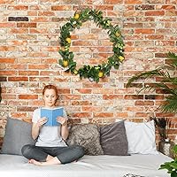 Vista 3 de Asodomo Guirnalda artificial de limón de 6 pies para primavera y verano con limones y flores, guirnalda de frutas sintéticas para cocina, mesa