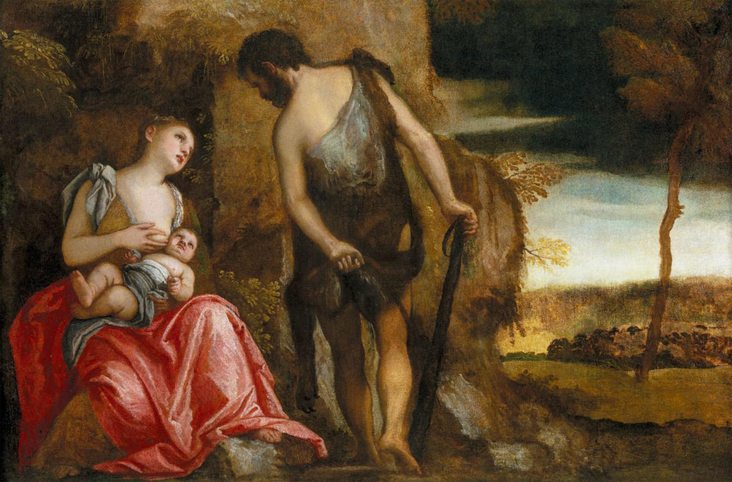 SERENDIPITP Vintage Picture Print on Canvas Wall Art Poster the Family of Cain Wandering by Veronese Artwork Print Poster for Wall Decor 60x90cm