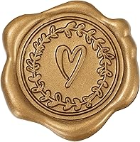 Vista 1 de Whaline 50 calcomanías de sello de cera en relieve, patrón de corazón, calcomanías de sello de sobre, calcomanías clásicas autoadhesivas decorativas