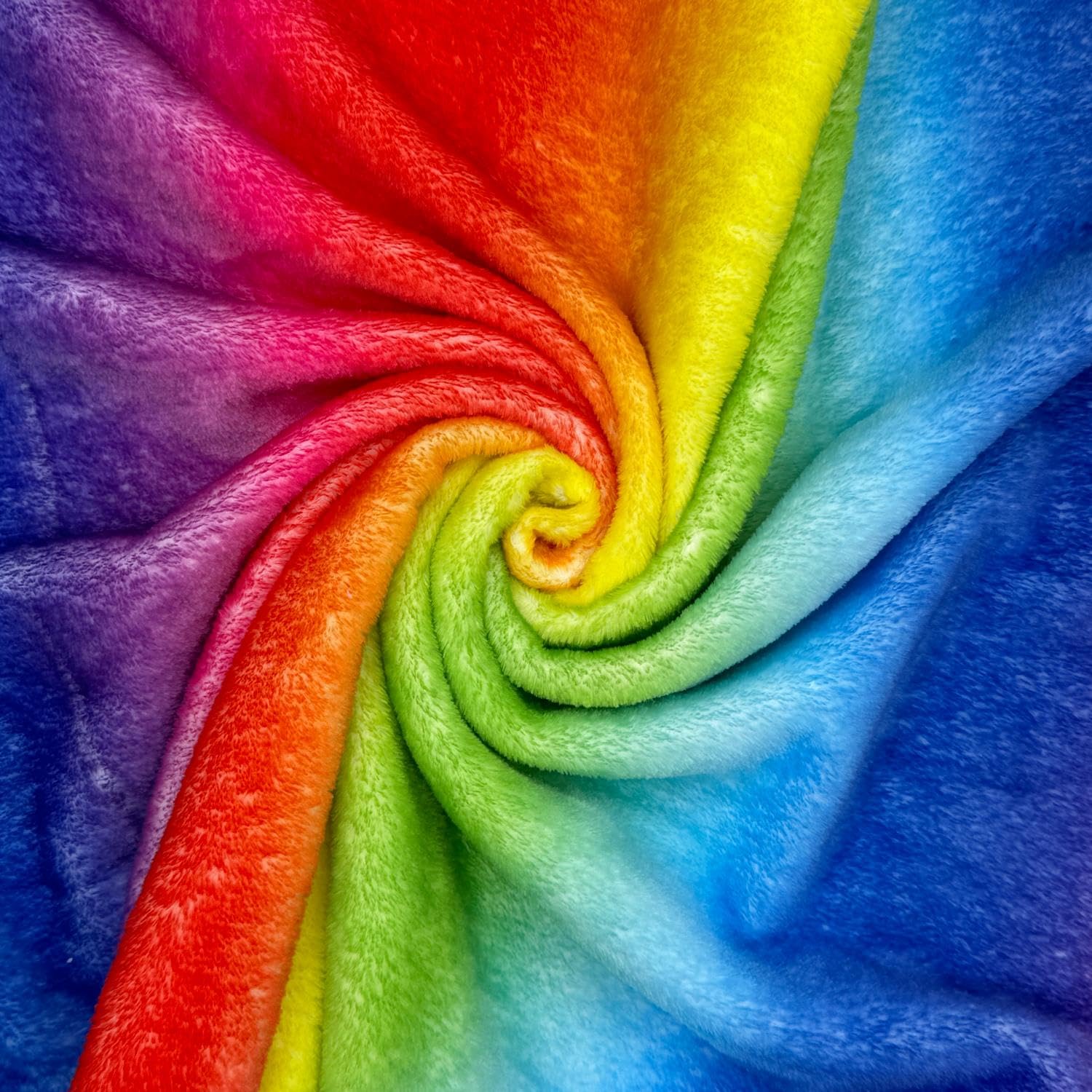 Super Soft Cuddle Fleece Fabric Material Rainbow Ombre 5MTR