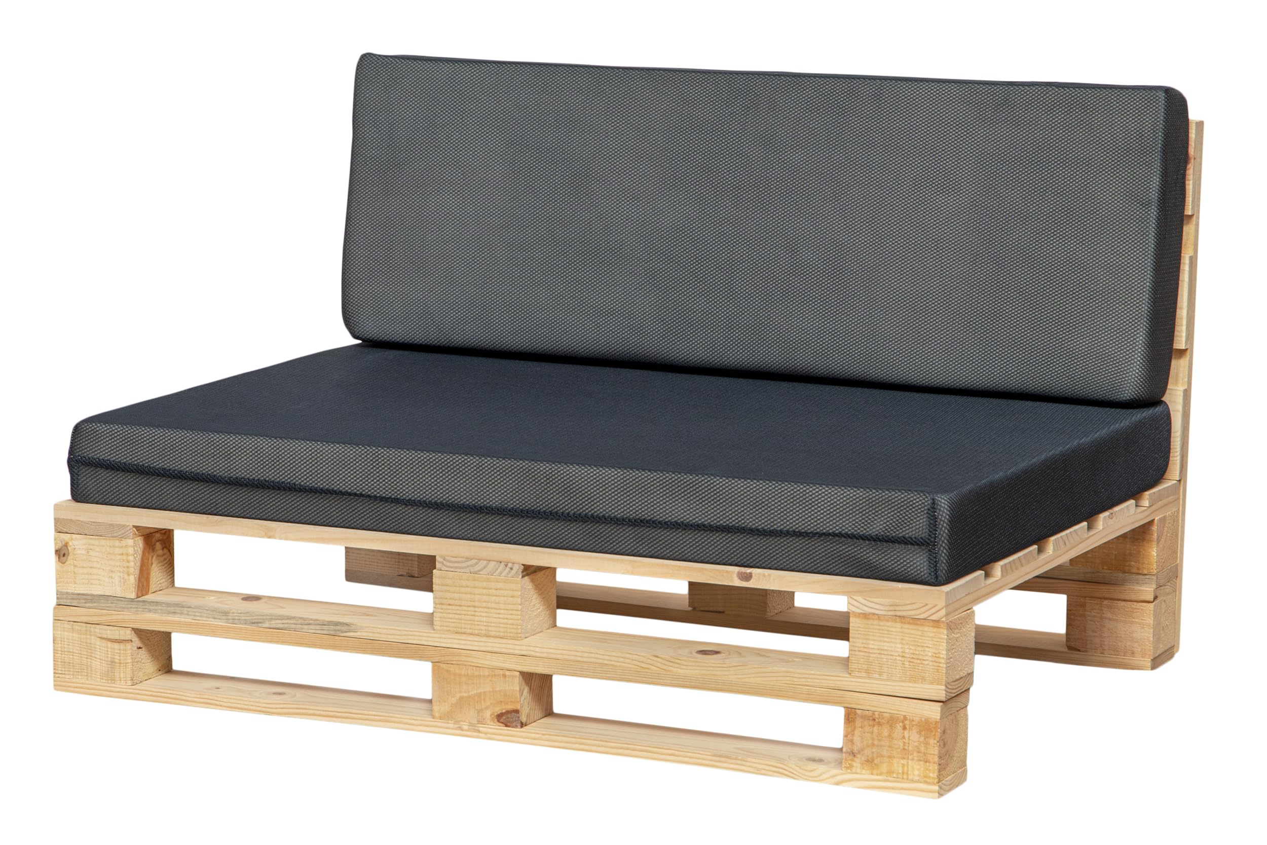 Conjunto de Cojines (Asiento + Respaldo) para Sofa de Palets (Azul, 120x60)