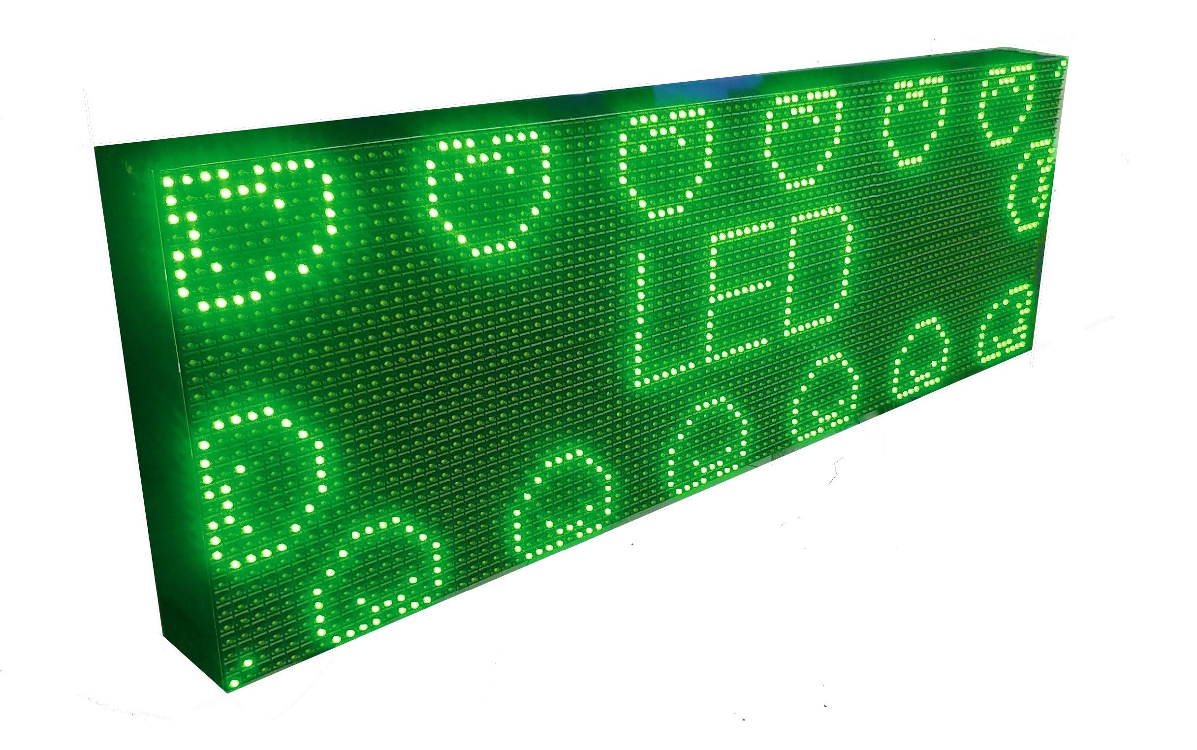 Cartel LED programable con sensor de temperatura y reloj (96x32, Verde) / Letrero programable/Pantalla programable/Pantalla de texto/Rótulo luminoso/Reloj electrónico