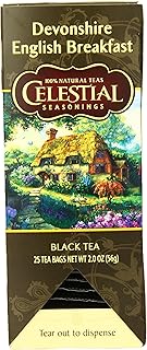 Celestial Seasonings Black Tea, Devonshire English Breakfast, Contains Caffeine, 25 Tea Bags (Pack of 6)