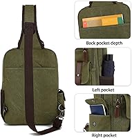 Vista 5 de Vintage Messenger Bag, Canvas Backpack for Travel, Men's Shoulder Bag, Dual-use Bag for Hand Carry and Crossbody Carry Verde