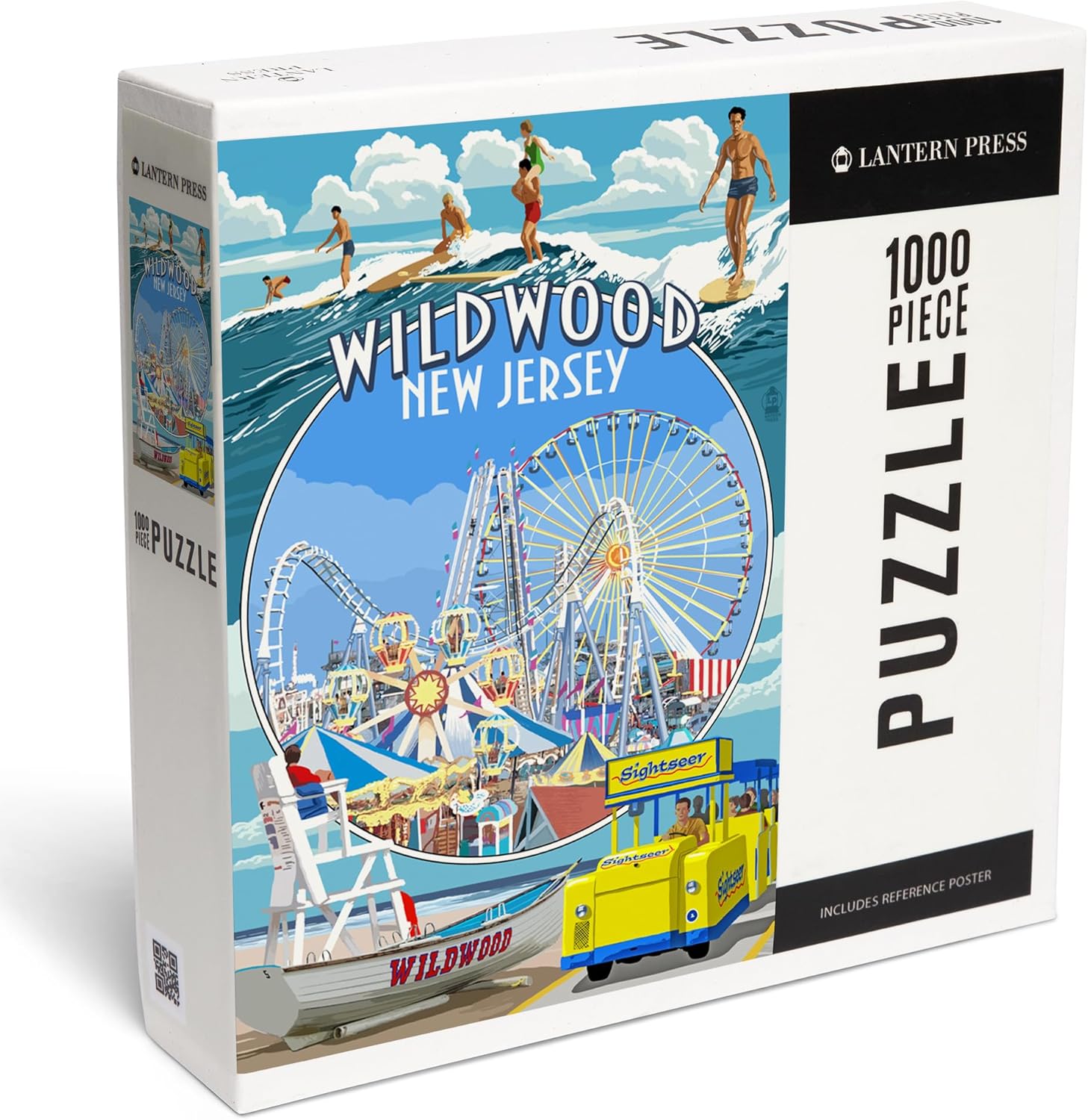 Lantern Press Wildwood, New Jersey, Montage, 1000 Piece Jigsaw Puzzle for Adults, Made in USA with Reference Poster