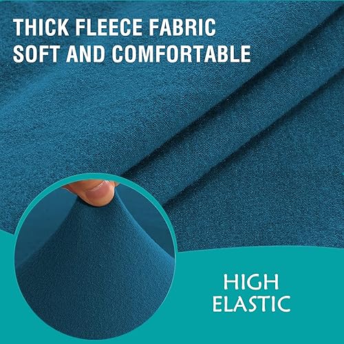 Miniatura 3 de Funda de sofá de forro polar con cojín en T, juego de funda de sofá de 3 piezas con 2 fundas de cojín individuales, protector de muebles elástico