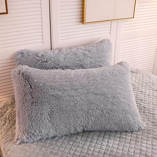 Miniatura 1 de LIFEREVO - Juego de 2 fundas de cojín decorativo de pelo sintético y terciopelo suave