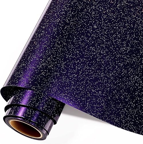 Miniatura 1 de GIRAFVINYL Vinilo de transferencia de calor negro brillante, vinilo negro HTV camaleón para planchar de 12 pulgadas x 4 pies, vinilo HTV de color