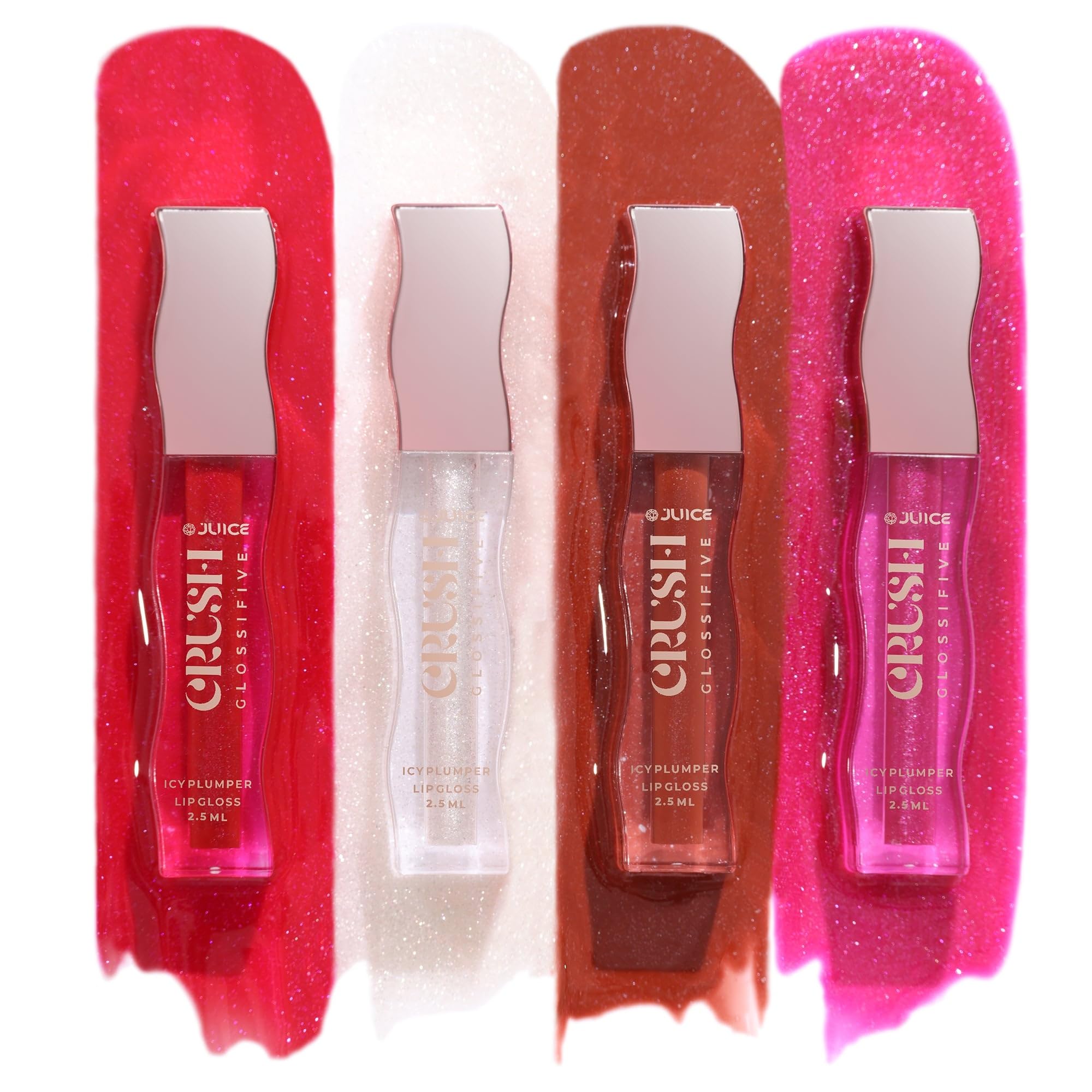 Juice Crush Glossifive Tinted Lip Gloss With High Shine Glossy Finish For Fuller And Plump Lips | Long-Lasting | Hydration | Light-Weight Formula | Moisturising & Non-Sticky | Pack of 4 (Sugar Coat-M01, Pixie dust - M02, Soft Tease - M03, Scandal - M04)-image-18