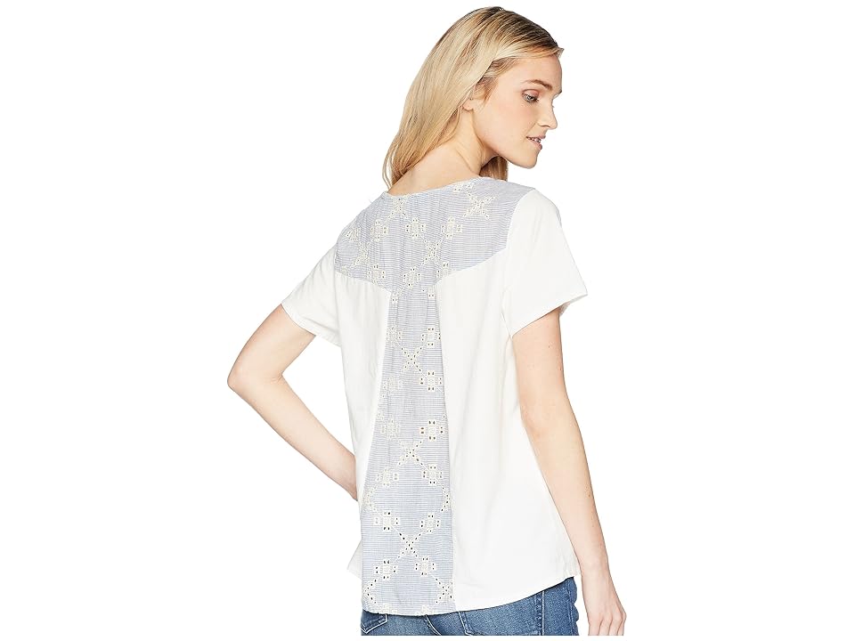 

Miss Me V-Neck Two-Tone Tee (Off-White) Women's T Shirt