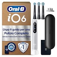 Oral-B iO 6 Spazzolino Elettrico Ricaricabile Grigio, 3 Testine Oral B Di Ricambio