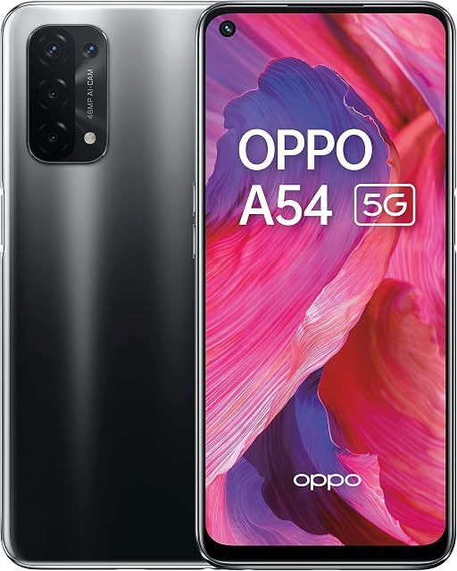 OPPO A54 5G - 4GB RAM and 64GB +Extendable Storage SIM Free Smartphone (6.5' Screen, 5000 mAh Battery, 48MP Quad Camera, 90Hz Refresh Rate) - Fluid Black