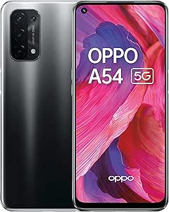 OPPO A54 5G – 4 GB RAM und 64 GB + erweiterbarer Speicher, SIM-freies Smartphone (6,5 Zoll Bildschirm, 5000 mAh Akku, 48 MP Quad-Kamera, 90 Hz Bildwiederholfrequenz) – Flüssigschwarz
