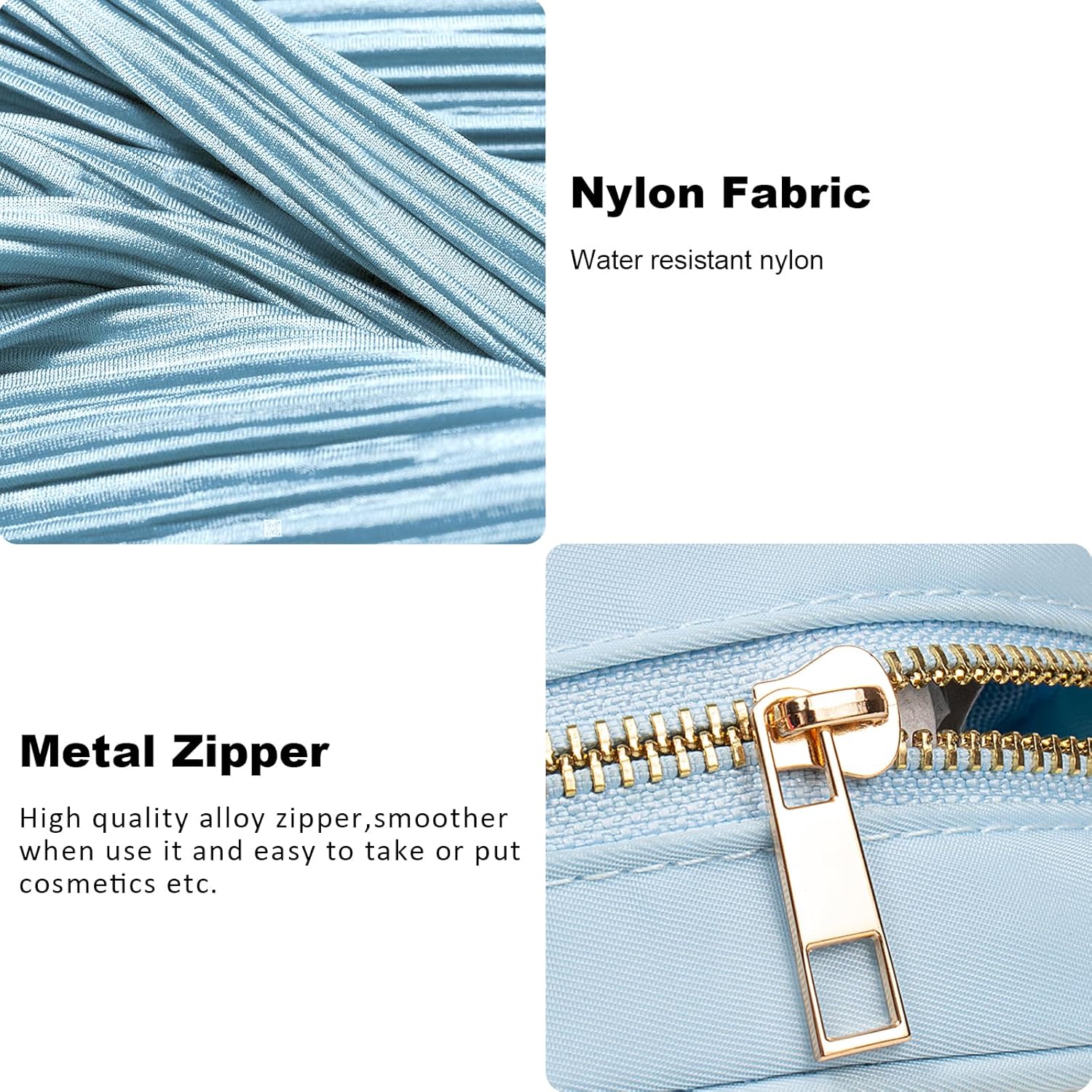 LETGO Small Makeup Bag for Purse,Nylon Small Cosmetic Bag Travel Size Toiletry Bags Travel Makeup Bag Coin Purse,Car Asscessories Bag Travel Essentials for Women Girls (Small-Blue) - Image 6