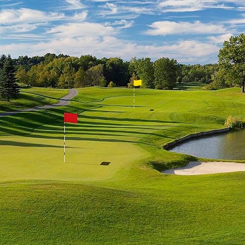 Miniatura 8 de KINGTOP banderas de golf lisas con tubo, de 20 pulgadas de largo x 13 pulgadas de alto, banderas para green, bandera de nailon 420D