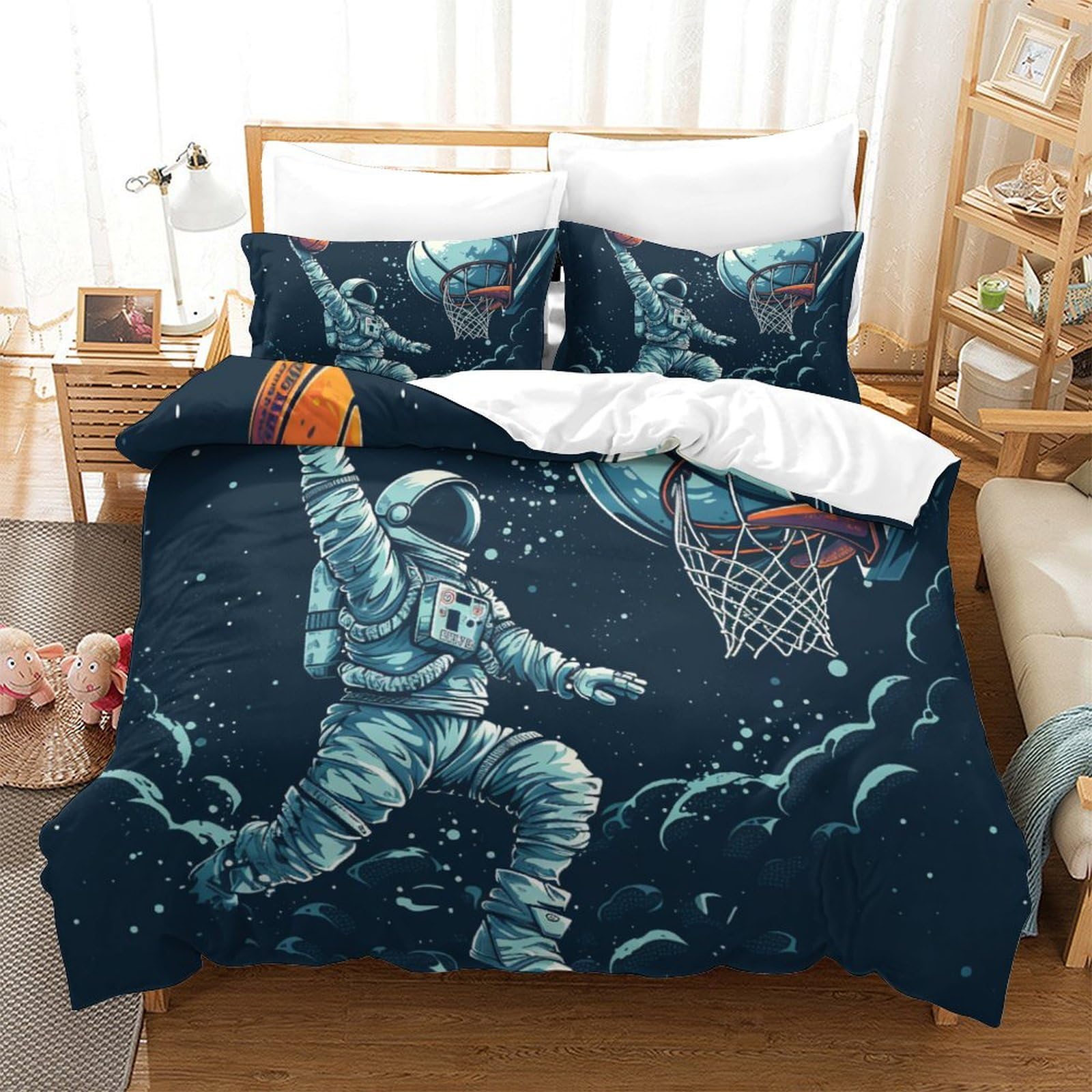 Parure de lit basket microfibre ultra douce respirante parure king size 3D